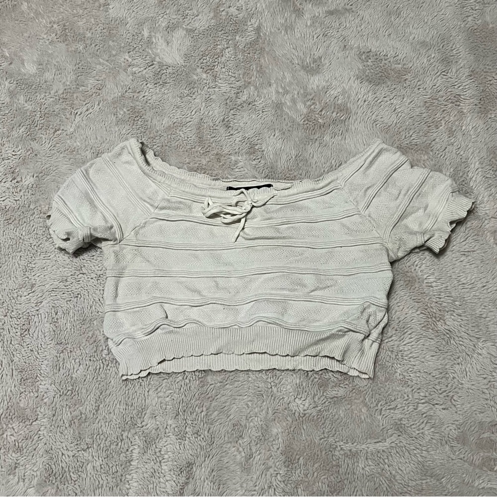 Revamped Cream Knit Crop Top